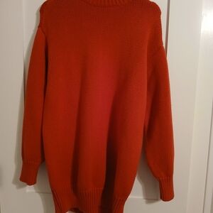 L'Academie Vibrant Red Orange Knit Sweater